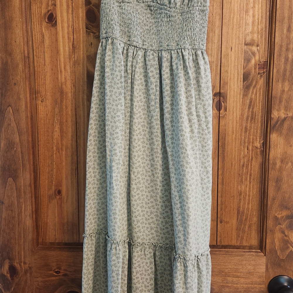 Hollister Sage Green Floral Print Sundress